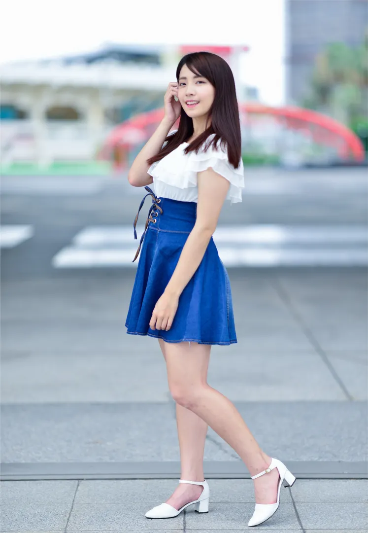 [Mzsock] NO.168 Shanshan denim short skirt with high legs and beautiful legs street photography#[35P]-13