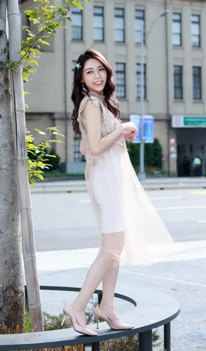 [Mzsock] NO.097 Lin Zhirong small dress high heels beautiful legs outdoor shot street photography#[88P]-10