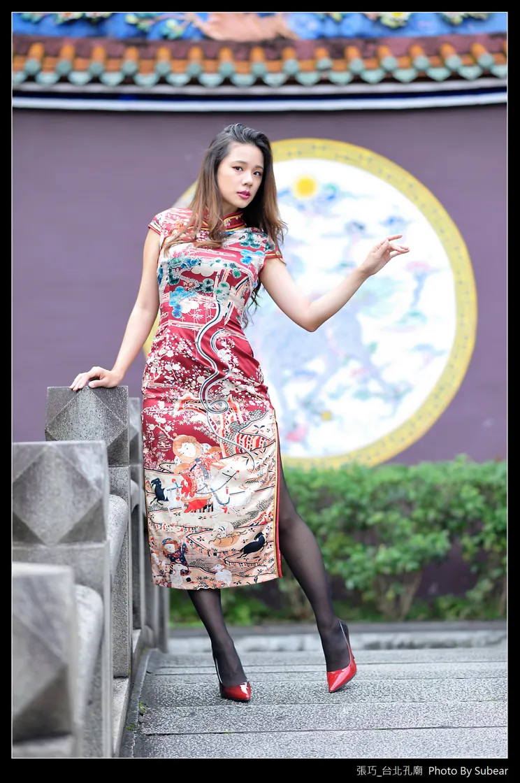 [Mzsock] NO.098 Zhang Qiao cheongsam black silk high heels beautiful legs street photography#[54P]-8