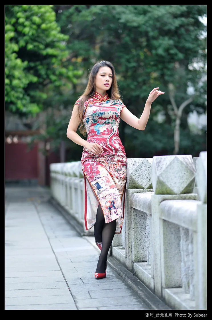 [Mzsock] NO.098 Zhang Qiao cheongsam black silk high heels beautiful legs street photography#[54P]-2