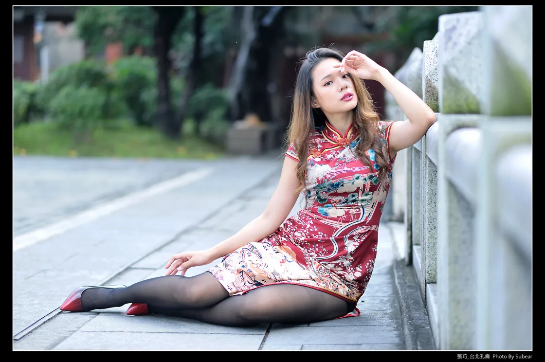 [Mzsock] NO.098 Zhang Qiao cheongsam black silk high heels beautiful legs street photography#[54P]-27