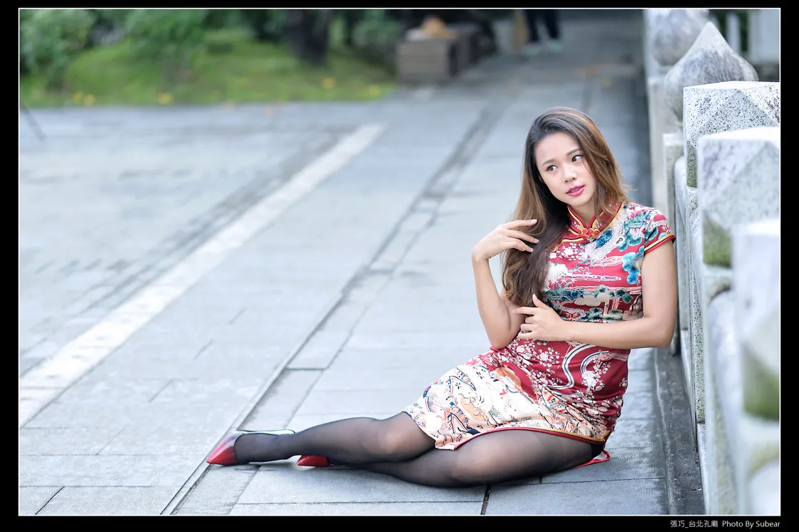 [Mzsock] NO.098 Zhang Qiao cheongsam black silk high heels beautiful legs street photography#[54P]-9